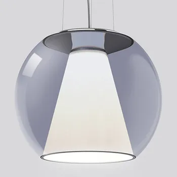 Serien Lighting serien.lighting Návrh M závěsné svítidlo 927 Triac modrá - Stříška - Ø 8 cm, výška 12 cm modrý průhledný, hliníkový lesklý LED 25 W celkem - Doprava zdarma