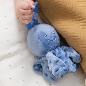 plyšák NATTOU Chobotnice vibrující na C kroužku tmavě modrá 20 cm Lapidou 7x7x28 modrá