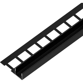 Stavební profil EX1/KP7/1 profil pro vsazení skla ACARA, nerez V2A RAL9005 černá matná, 11 mm, 1 m