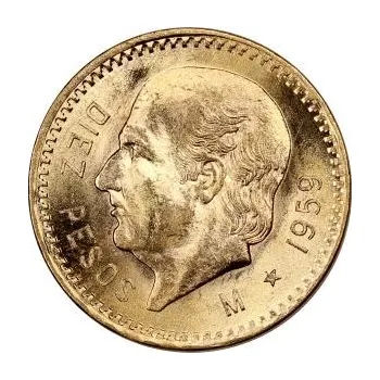 10 Diez Pesos zlatá mince Mexiko Hidalgo