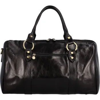 Cestovní taška Cestovní kožená taška černá - Delami Petrit černá