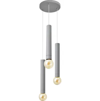 Lustr na lanku TUBA 3xE27/15W/230V šedá