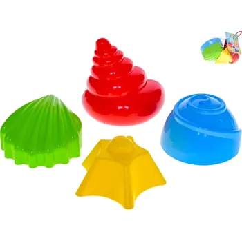 Hračka na písek Sada formiček na písek – mušličky 7–9 cm, 4 ks