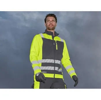 Pracovní oblečení Výstražná softshellová bunda e.s.motion 24/7 velikost XL antracit/výstražná žlutá Strauss Pracovní oblečení