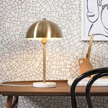 Lampička IT´S ABOUT ROMI IT'S ABOUT ROMI Stolní lampa Toulouse s mramorovým podstavcem - Výška stínidla 12,5 cm; délka kabelu 180 cm zlatá, bílá 1 x 60 W - Doprava zdarma