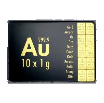 10 x 1g Gold Combibarren / Goldtafel / Tafelbarren