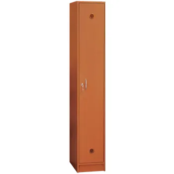 Šatní skříň STL - 180 - 30 šatní skříň dřevěná, 1-dveřová, šatní tyč, 1800x300x500, sokl, třešeň šumavská