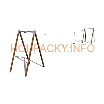 Dětský domeček Lanovka áčková LD020KW - hnědá