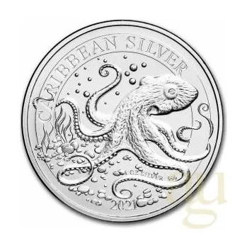 1 unce stříbrná mince Barbados Octopus 2021