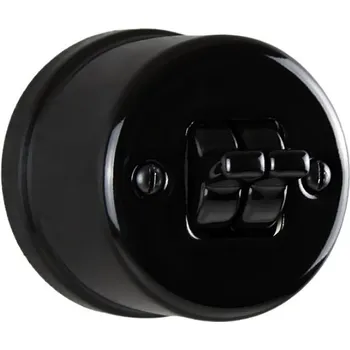 vypínač Elhard Nástěnný keramický vypínač s páčkou č.5, černý