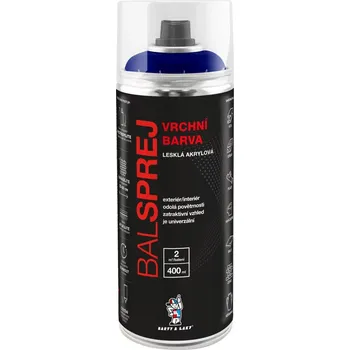 BALSPREJ vrchní univerzální akrylová barva ve spreji 400 ml, modř námořnická