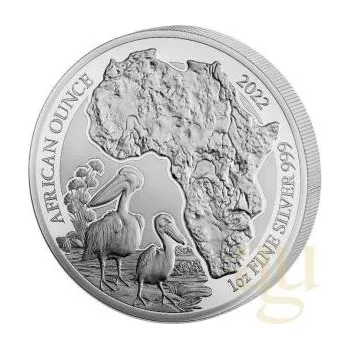 1 unce stříbrná mince Rwanda Pelikan 2022 - leštěná deska