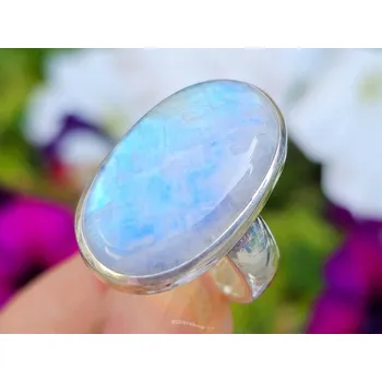 Prsten Měsíční kámen prsten ovál Ag 925/1000 vel.55 (10,6g)
