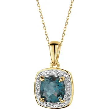 Přívěsek Zlatý přívěsek s diamanty a topazem London Blue - ryzost 585 - 172.170