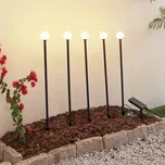 Lindby LED solární lampa Freydis, sada 5 ks, černá, 2 000 K - Zemní kolík – Ø 3,5 cm, výška 15,7 cm; délka kabelu 100 cm černá, bílá 1 x 0,24 W LED - Doprava zdarma