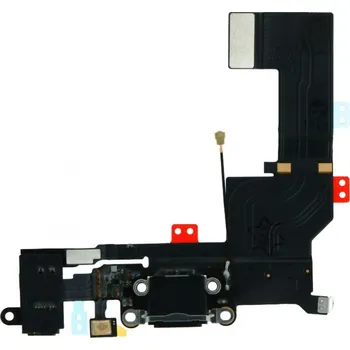 Flex kabel s nabíjecím portem a konektorem pro sluchátka pro iPhone 5s černý Ori