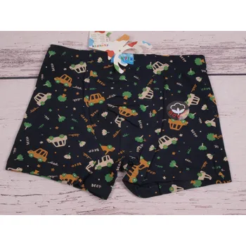 Chlapecké oblečení chlapecké boxerky trenkoslipy Fannifen XQ5154 černé se žlutými autíčky velikost oblečení - děti: 104/116
