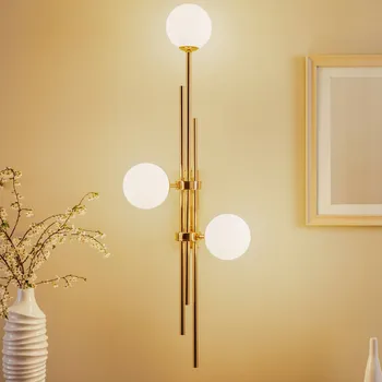 Lampička ALDEX Nástěnné světlo 1073Y30, 3-ramenné, zlaté - Ø stínidla na lampu 14 cm, výška nástěnného držáku 25,5 cm zlatá, bílá matná 3 x 40 W - Doprava zdarma