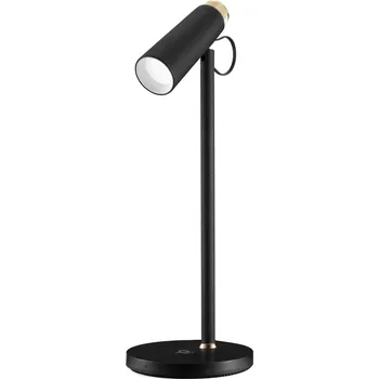 Lampička LED stolni lampička Immax TIT s Qi nabíjením, černá se zlatými prvky