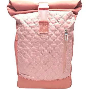 Městský batoh Středně růžový dámský rolovací batoh s kosočtverci Karina