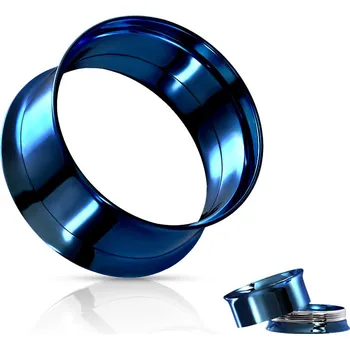 Náušnice Atreya Modrý tunel s vnitřním šroubováním Velikost: 6 mm