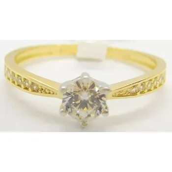 Prsten Klenoty Budín Luxusní zásnubní prsten ze žlutého zlata se zirkonem 585/1,45gr vel.55 JMG0216WGR55 (Klenoty Budín Luxusní zásnubní prsten ze žlutého zlata se zirkonem 585/1,45gr vel.55 JMG0216WGR55)