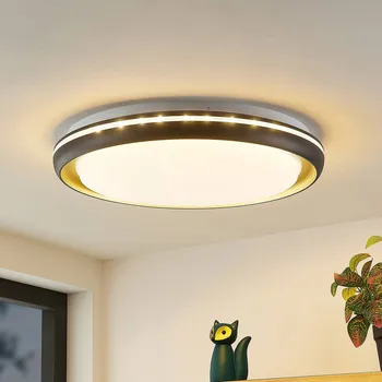 Stropní svítidlo Lindby Melchioris LED, kulaté - Stropní držák - Ø 45 cm, výška 2 cm bílá, modrá LED 27 W celkem - Doprava zdarma