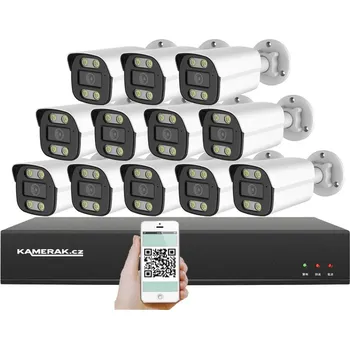 Kompletní kamerový systém PoE IP 12 kamerový set XM-1214B 4MPx, CZ menu