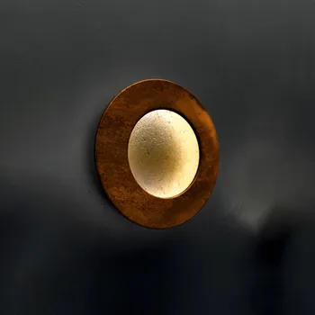 Lampička ICONE Vera nástěnné svítidlo 927 Triac Ø31cm zlatá/rezavá - Tloušťka kroužku 0,6 cm; maximální výstupek 36 cm plátkové zlato, rezavě hnědá 1 x 25,2 W LED - Doprava zdarma