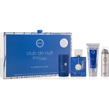 Pánský parfém Armaf Club De Nuit Blue Iconic Dárková sada EDP 105 ml, deostick 75 g, deospray 50 ml a sprchový gel 100 ml