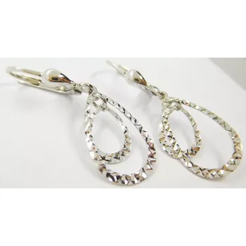 Náušnice Klenoty Budín Dámské zlaté visací gravírované náušnice z bílého zlata 585/1,67gr 85941 (Klenoty Budín Dámské zlaté visací gravírované náušnice z bílého zlata 585/1,67gr 85941)