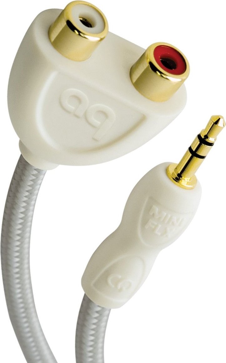Audioquest FLX-mini varianta: RCA adaptér 3,5 jack na 2 x RCA, kabel 15 cm