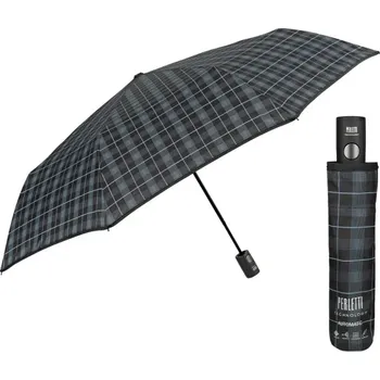Deštník PERLETTI Pánský automatický deštník TIME / tyrkysový proužek, 21712