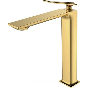 Vodovodní baterie Vysoká stojánková umyvadlová baterie ASPIRA I zlatá (10028) HOPA