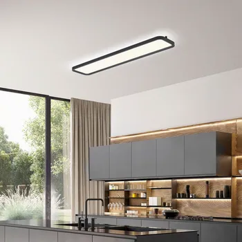 Lampička Helestra Vesp LED panel backlight 120x26cm černá - výška panelu 3 cm černá, prizmatická LED celkem 50 W - Doprava zdarma