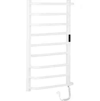Radiátor CERANO - Elektrický sušák ručníků Ricardo, s displejem - 158 W - bílá lesklá - 860x550 mm