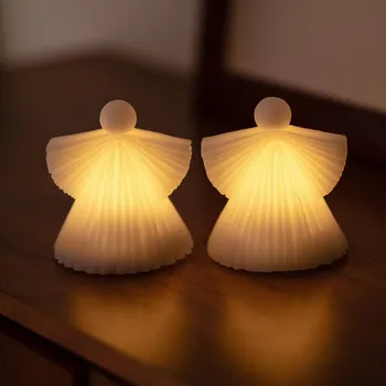 Lampička Sirius LED dekorační figurka Asta anděl vosk bílá 10cm 2k 2 x LED