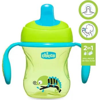 Kojenecká láhev CHICCO Tréninkový hrnek s držadly 200 ml zelený 6m+ 8x13x13 zelená