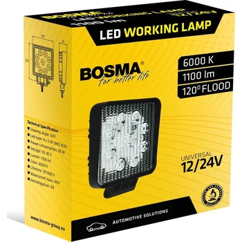 Přídavný světlomet Světlo pracovní LED čtvercová 6000K BOSMA BOSMA 7671, , ,