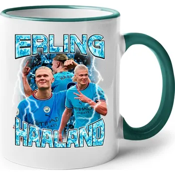 Keramický hrnek Haaland, Barva Zelená, Velikost 330 ml, Canvas Keramický hrnek s barevným uchem Bezvatriko.cz 2663