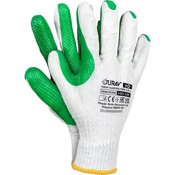 Pracovní rukavice Jurav J-PANCEGINA dlažební rukavice bílá/zelená 10