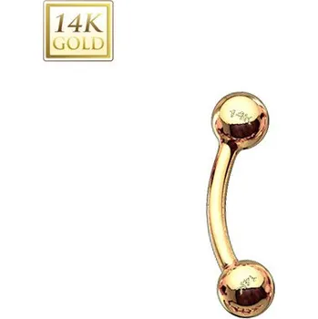 Piercing Šperky4U Zlatý piercing do obočí - kuličky, Au 585/1000 - ZL01107-1206-YG