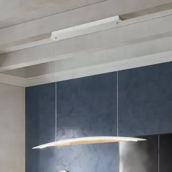 Fabas Luce Závěsné svítidlo Cordoba LED, délka 110 cm, kov/dřevo, stmívatelné bílá, světlé dřevo LED 36 W celkem - Doprava zdarma