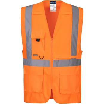 pracovní vesta PORTWEST Vesta C357 Hi-Vis s kapsou na tablet, reflexní POR-C357ORRL L Oranžová