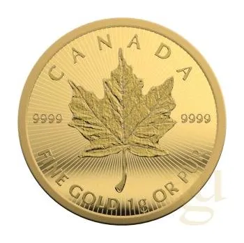 1 gramů zlatá mince Javorový list 2021