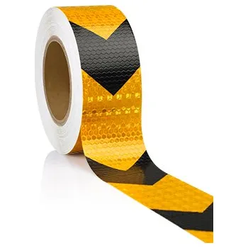 Samolepící reflexní páska 5cm, 25m, šipky, žluto-černé