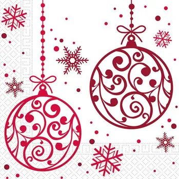 Papírový kapesník PROCOS Vánoční papírové ubrousky 33x33cm 3vrstvé ozdobičky 20ks