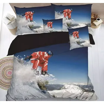 Povlečení SADA POVLEČENÍ S 3D EFEKTEM SNOWBOARDISTA 140 x 200 cm