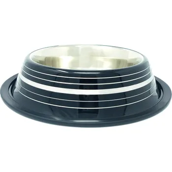 Miska pro psa PROFIZOO Miska nerezová protiskluzová 520 ml Černá (šedý proužek)