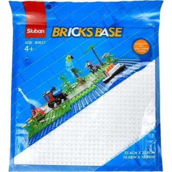 Stavebnice Sluban Sluban Základní deska bílá 25x25cm podložka na stavění pro stavebnice